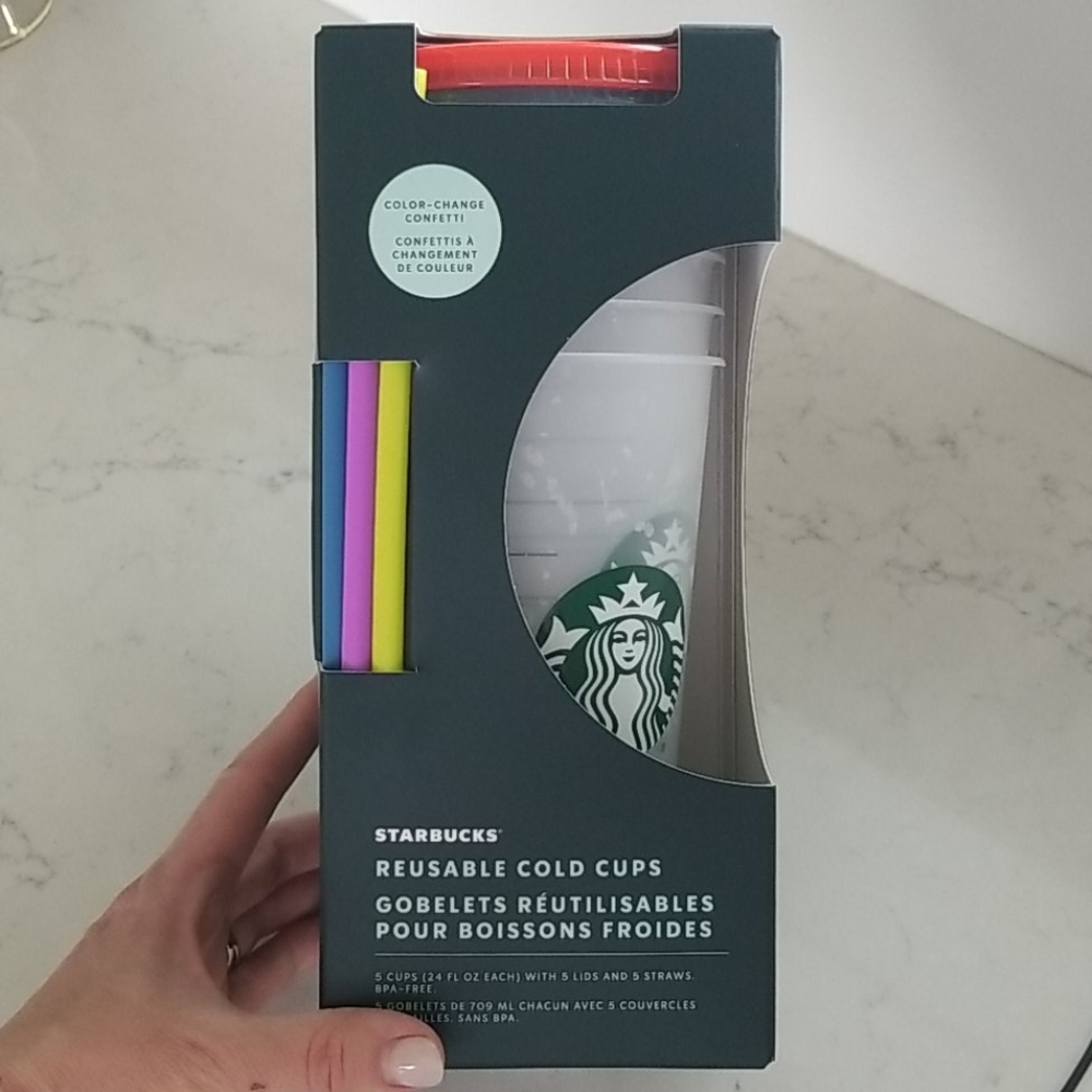 Starbucks Reusable Color-Change Confetti Cups